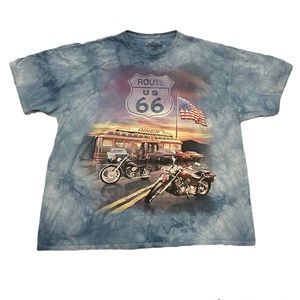 US ROUTE 66 COLLAGE DINER MOTORCYCLES T-SHIRT 2XL XXL